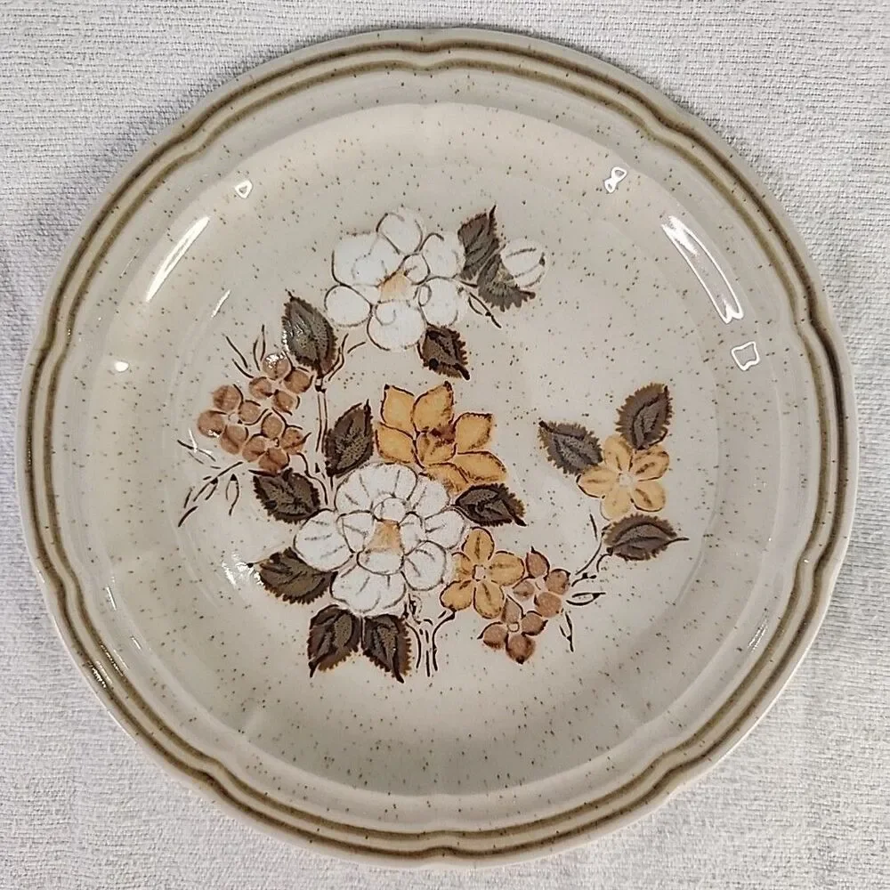 China Stoneware Crown Manor Autumn Blossom Hand painted Dinner or Bread Plate